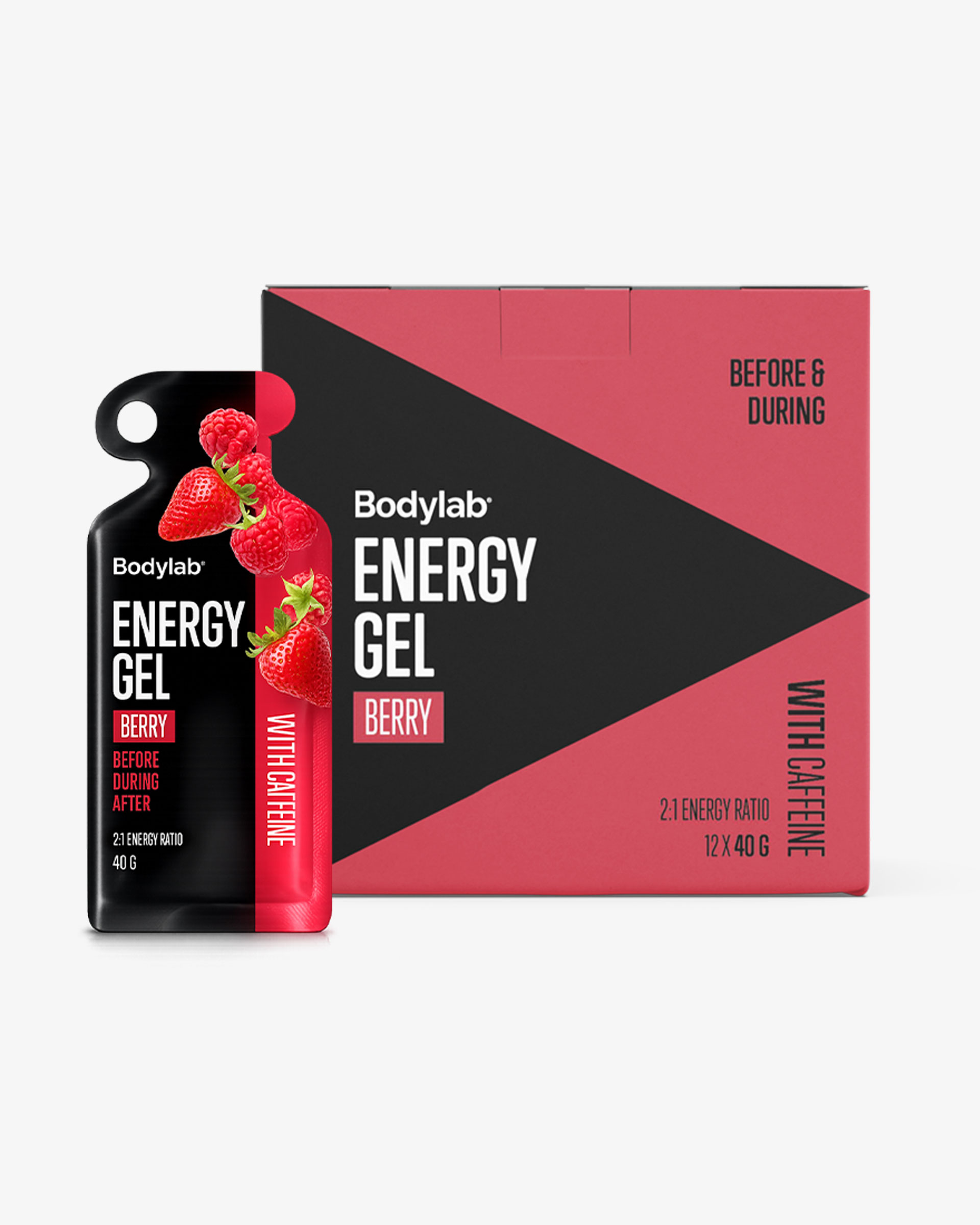 Energy Gel, Berry (With Caffeine) - 12 kpl koko laatikko