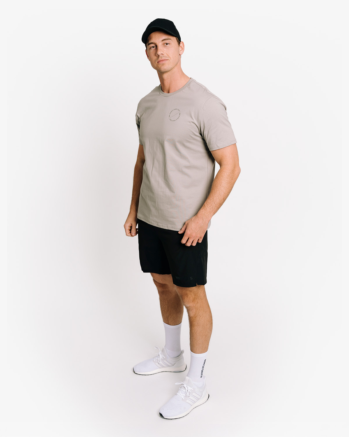 Workout T-shirt Emblem, Smoked Grey