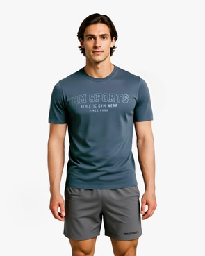 MM Sports Workout T-shirt Varsity, Faded Blue