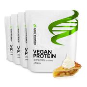 Fyra påsar Body Science Vegan Protein i smaken Apple Pie