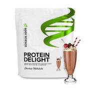 En påse Body Science Protein Delight med smak av chokladmilkshake