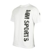 Vit MM Hardcore T-shirt med svart MM Sports-tryck på framsidan