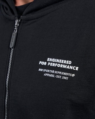 Hoodie Zip Engineered, Black