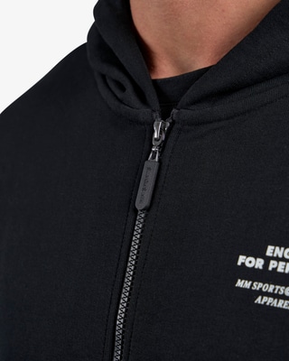 Hoodie Zip Engineered, Black