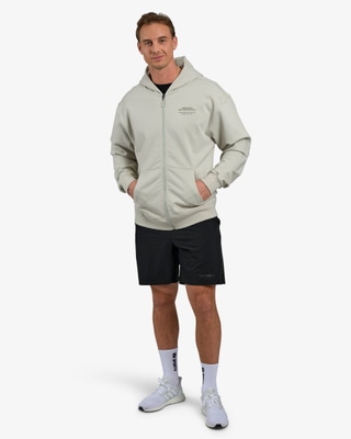 Hoodie Zip Engineered, Warm Grey