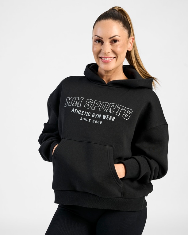 Hoodie Wmn Varsity, Black