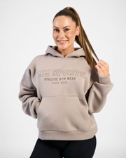 Hoodie Wmn Varsity, Taupe
