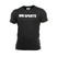 Svart T-shirt med vit MM Sports-logga på bröstet